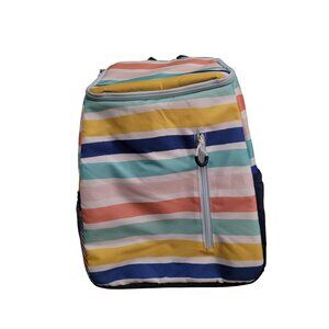 Sun Squad Striped Backpack Cooler Insulated Liner 20 Can Capacity